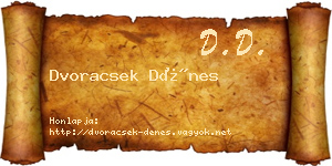 Dvoracsek Dénes névjegykártya