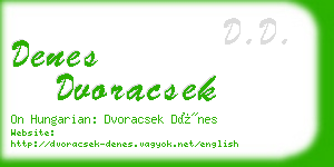 denes dvoracsek business card